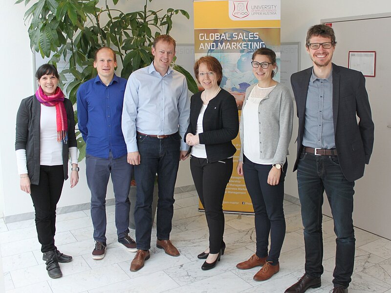 Das ISEM Projekt-Team (von links): Doris Ehrlinger (FH OÖ), David Tempelmayr (FH OÖ), Dr. Stefan Mang (CfM), Dr. Margarethe Überwimmer (FH OÖ), Anna Biedersberger (CfM), Christian Stadlmann (FH OÖ)
