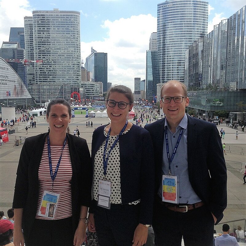 Das ISEM-Projektteam in Paris: von links Doris Ehrlinger (FHOÖ), Anna Biedersberger (CfM), David Tempelmeyr (FHOÖ) 